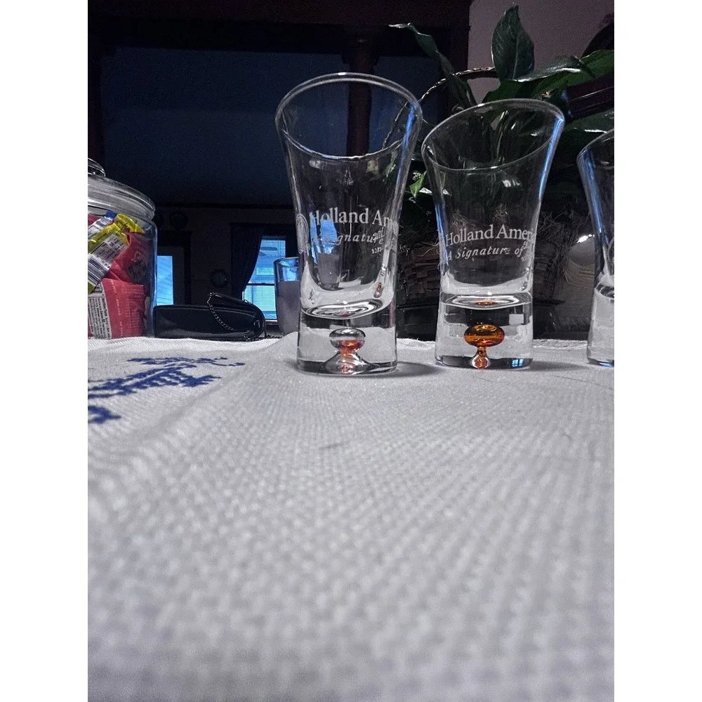 Holland America Shot Glasses Set of 5 Bubble Multicolor‎ Barware Logo Cruise